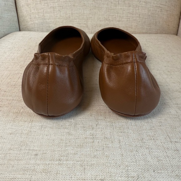 New Quince Women’s Cognac Brown Italian Leather On The Go Ballet Flat Shoes 9 - Picture 7 of 11